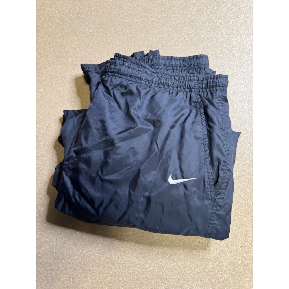 Nike VTG‎ Men's Black Nylon Track Pants Joggers Athletic Sportswear Size L